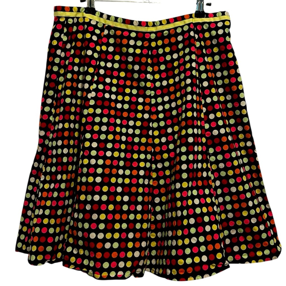 Requirements 16 Petite Polka Dot A-Line Pleated Skirt